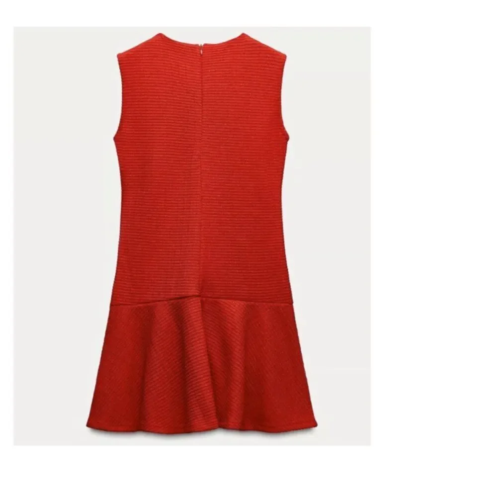 ZARA Short Textured Dress – ‎ Elegant Minimalist Chic - Size M - NEW – ✨